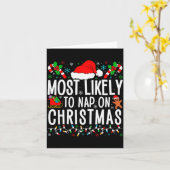 Carte Most Likely To Nap On Christmas Funny Matching Fam (Fleur jaune)