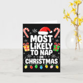 Carte Most Likely To Nap On Christmas Shirt Family Match (Fleur jaune)