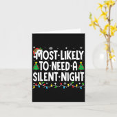 Carte Most Likely To Need A Silent Night Family Matching (Fleur jaune)