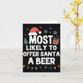 Carte Most Likely To Offer Santa A Beer Christmas Funny  (Fleur jaune)