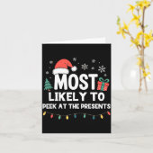 Carte Most Likely To Peek At The Christmas Funny Xmas  (Fleur jaune)