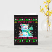 Carte Most Likely To Pet The Reindeer Family Matching Ch (Fleur jaune)