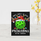 Carte Most Likely To Play Ckleball With Santa Christmas  (Fleur jaune)