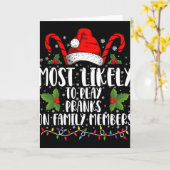 Carte Most Likely To Play Pranks On Family Members Xmas (Fleur jaune)