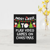 Carte Most Likely To Play Video Games Funny Christmas Ga (Fleur jaune)