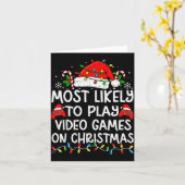 Carte Most Likely To Play Video Games On Christmas Match (Fleur jaune)