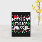 Carte Most Likely To Race Santa's Sleigh Family Matching (Fleur jaune)