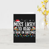 Carte Most Likely To Read A Book On Christmas Matching F (Fleur jaune)