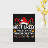 Carte Most Likely To Read A Book Through Christmas  (Fleur jaune)