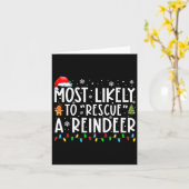 Carte Most Likely To Rescue A Reindeer Funny Family Chri (Fleur jaune)