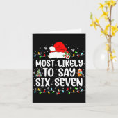 Carte Most Likely To Say 67 Six Seven Funny 67 Christmas (Fleur jaune)
