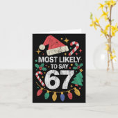 Carte Most Likely To Say 67 Six Seven Funny 67 Christmas (Fleur jaune)