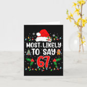 Carte Most Likely To Say 67 Six Seven Funny 67 Christmas (Fleur jaune)