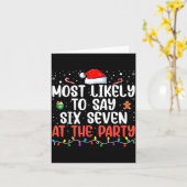 Carte Most Likely To Say 67 Six Seven Funny 67 Christmas (Fleur jaune)