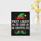 Carte Most Likely To Shop On Christmas Eve Matching Chri (Fleur jaune)