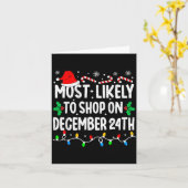 Carte Most Likely To Shop On December 24th Matching Chri (Fleur jaune)