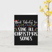 Carte Most Likely To Sing All The Christmas Songs Family (Fleur jaune)