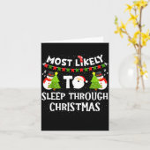 Carte Most Likely To Sleep Through Christmas Family Matc (Fleur jaune)