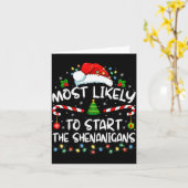 Carte Most Likely To Start All The Shenanigans Family Xm (Fleur jaune)