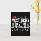 Carte Most Likely To Start The Shenanigans Funny Family  (Fleur jaune)