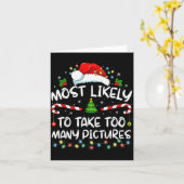Carte Most Likely To Take Too Many Ctures Funny Family C (Fleur jaune)