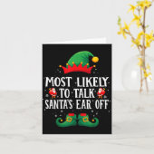 Carte Most Likely To Talk Santa's Ear Off Matching Chris (Fleur jaune)