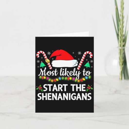 Carte Most Likely To The Shenanigans Funny Xmas Family M (Devant)