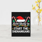 Carte Most Likely To The Shenanigans Funny Xmas Family M (Fleur jaune)