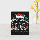 Carte Most Likely To Trade Brother For Family Christmas (Fleur jaune)