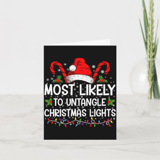 Carte Most Likely To Untangle Christmas Lights Matching (Devant)