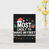 Carte Most Likely To Wake Up First On Christmas Morning  (Fleur jaune)