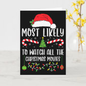 Carte Most Likely To Watch All The Christmas Movies Xmas (Fleur jaune)