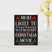 Carte Most Likely To Watch Every Christmas Movie Christm (Fleur jaune)