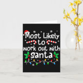 Carte Most Likely To Work Out With Santa Christmas Match (Fleur jaune)