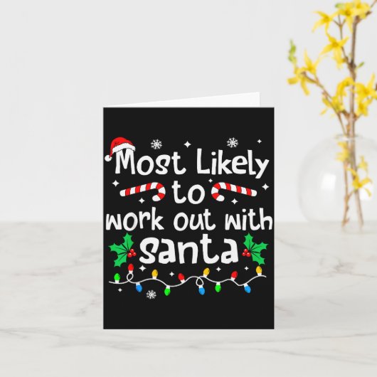 Carte Most Likely To Work Out With Santa Christmas Match (Fleur jaune)