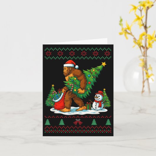 Carte Most Wonderful Christmas Bigfoot Christmas Tree Li (Fleur jaune)
