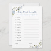 Carte Mot Bleu Flore Doux Bébé (Devant)