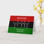 Carte Mot de passe personnalisé NGUZO SABA Kwanzaa (Fleur jaune)