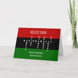 Carte Mot de passe personnalisé NGUZO SABA Kwanzaa