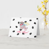 Carte Mot d'os de Pug (Fleur jaune)