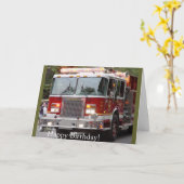 Carte Moteur d'incendie d'anniversaire (Fleur jaune)