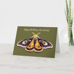 Carte Moth Birthday Insect Art Goblincore Witchy Green