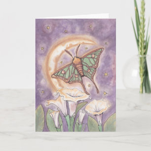 Carte Moth & Moonflowers