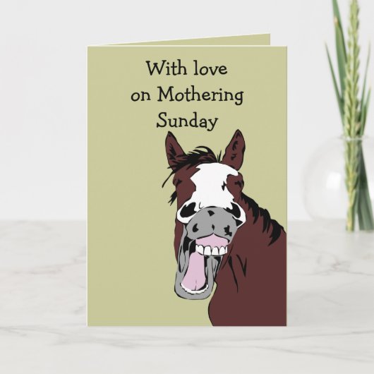 Carte Mothering Sunday Fun Cheval Cheval Chevaux Art ani (Devant)