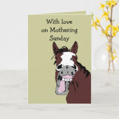 Carte Mothering Sunday Fun Cheval Cheval Chevaux Art ani (Fleur jaune)