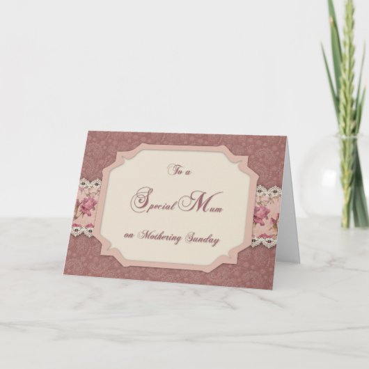 Carte Mothering Sunday Shabby Rose (Devant)