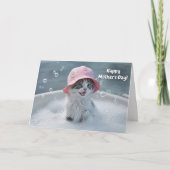 Carte Mothers Day Cute and Fun Cat Bubble Bath (Devant)