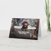 Carte Mothers Day Cute and Funny Dog in A Bubble Bath  (Devant)