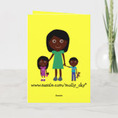 Carte Mothers Day Cute Ethnic Cartoon Characters (Dos)