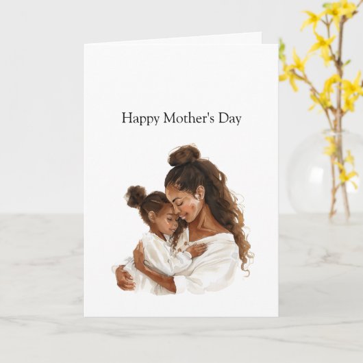 Carte Mother's Day Mom Daughter (Fleur jaune)